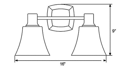 Park Harbor PHVL2222BN | Southern Shores 16" Wide 2 Light Bathroom Fixture