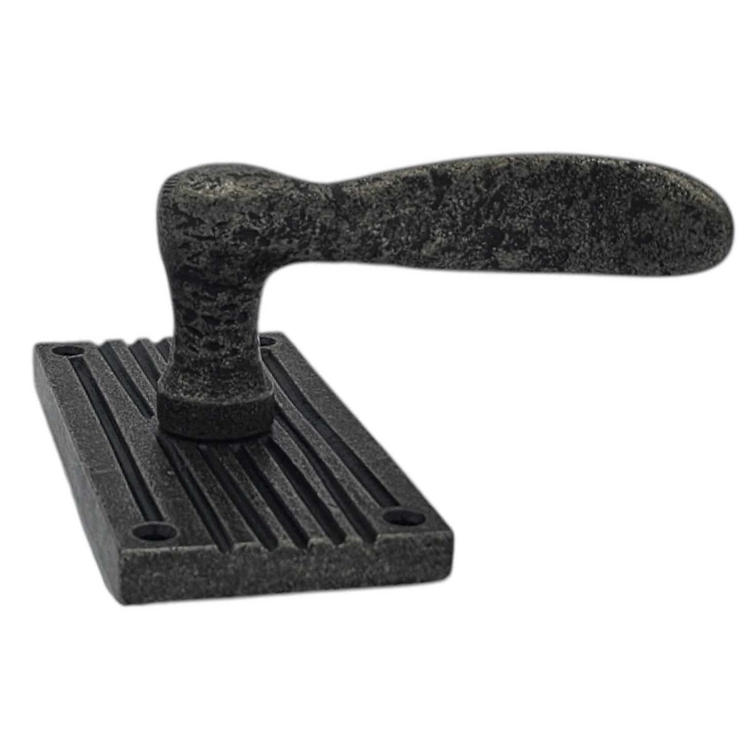 Signature Hardware Corded-Bronze Passage Interior Door Set - Lever Handle 2-3/8" Backset - Left Hand - Antique Pewter