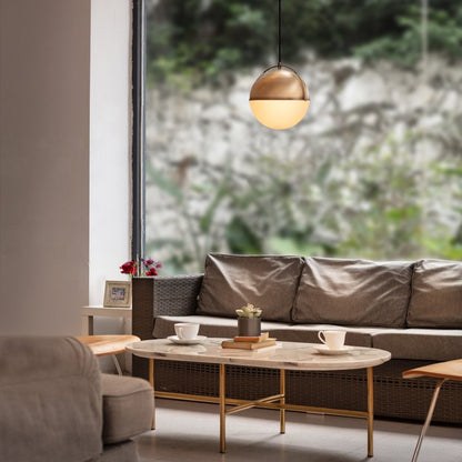 Globe Electric 1005 173 590 | York 1-Light Matte Gold Pendant Lighting with Frosted Glass Shade