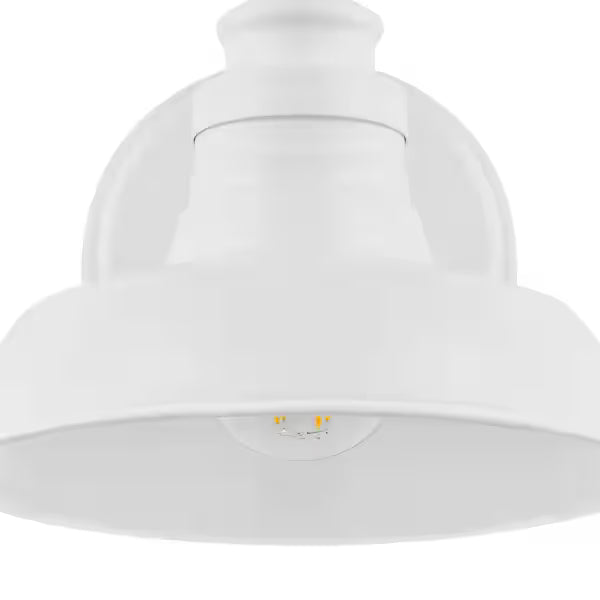 Hampton Bay 1006 330 588 | Elmcroft 7.63 in. 1-Light Designer White Farmhouse Wall Sconce with Metal Shade