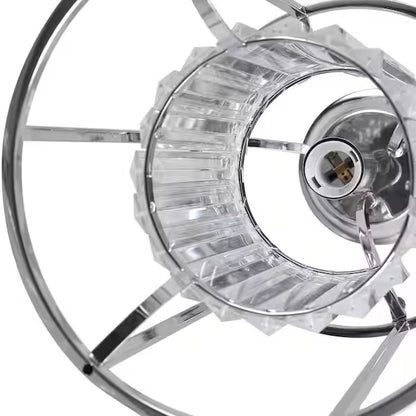 Decor Living P7093GB-CHR | Cecilia 1-Light Polished Chrome Cage Pendant with Crystal Shade