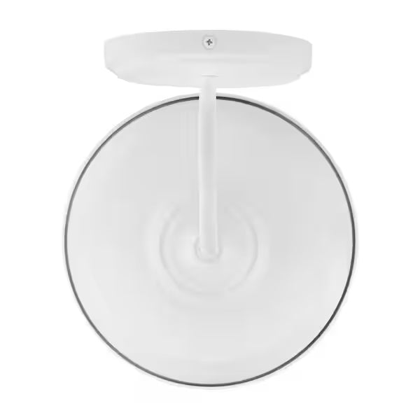 Hampton Bay 1006 330 588 | Elmcroft 7.63 in. 1-Light Designer White Farmhouse Wall Sconce with Metal Shade