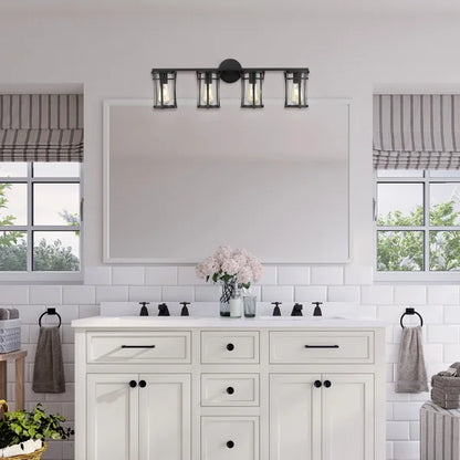 OVE Decors Joakim 4-Light Wall-Mount Vanity Light, Black