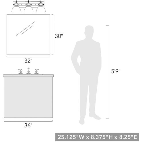 Golden Lighting 3118-BA3 BLK-SD | Hines 3 Light 25 inch Matte Black Bath Vanity Wall Light in Seeded Glass