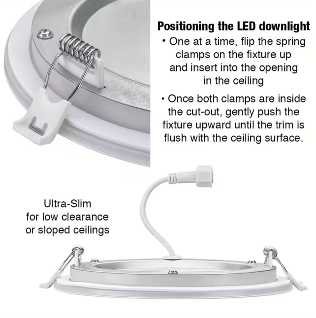 Commercial Electric 1005 596 104 | 6 in. Canless Adjustable CCT Integrated LED Recessed Light Trim with Night Light 900 Lumens New Construction Remodel