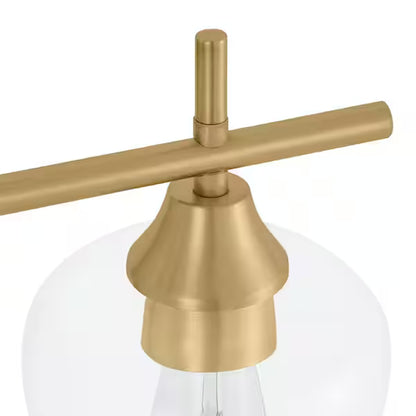 Hampton Bay 1006808031 | Pavlen 24 in. 3-Lights Antique Brass Vanity Light with Clear Glass Shades