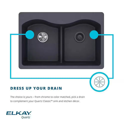 Elkay LKQS35GR | Polymer Drain Fitting for 3-1/2 in. Sink Drain Opening in Greige