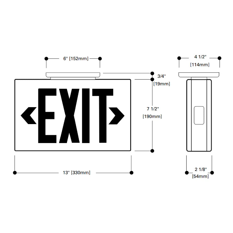 Sure-Lites ‎LPX6 | LED Exit Sign White Emergency Exit Light with Red or Green Letters