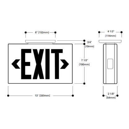 Sure-Lites ‎LPX6 | LED Exit Sign White Emergency Exit Light with Red or Green Letters