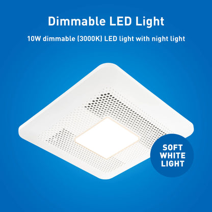(Open box) Panasonic RG-T810LA | WhisperThin DC LED Pick-A-Flow 80 -100 CFM Ceiling/Wall Bathroom Exhaust Fan, 3-3/8 in. Low Profile Housing