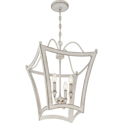 Quoizel SUM5216WH | Summerford 4 Light 16"W Taper Candle Pendant - Antique White