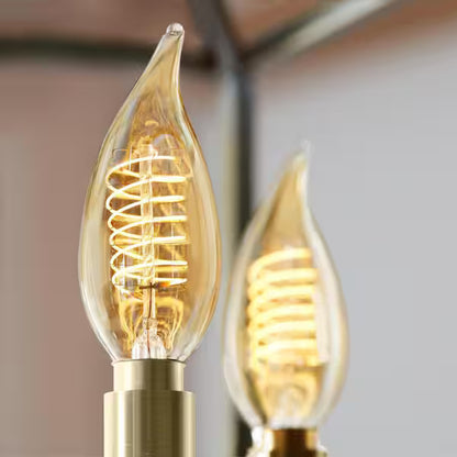 EcoSmart 1006 299 535 | (3-Pack) 60-Watt Equivalent BA11 Dimmable E12 Candelabra Fine Bendy Filament LED Vintage Edison Light Bulb Amber