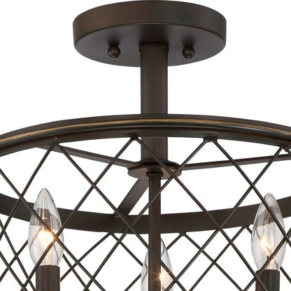 Quoizel RDY1714PN | Dury 3 Light 15" Wide Flush Mount Ceiling Fixture