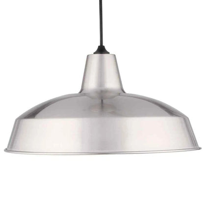 Hampton Bay 286 522 | 1-Light Brushed Nickel Rustic Steel Hanging Barn Light Warehouse Pendant