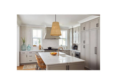DSI Lighting 1006 016 996 | Cambria 2 -Light Dark Brown Pendant with Rattan Shade