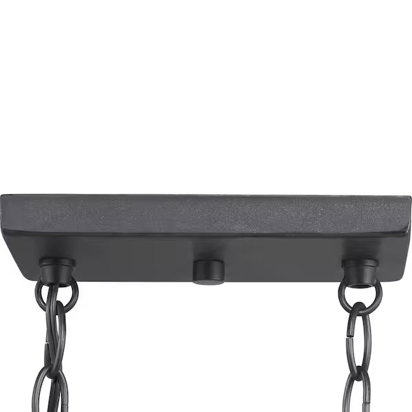 Progress Lighting 1002 910 734 | Hartwell 34 in. 6-Light Graphite Farmhouse Island Chandelier with Antique Nickel Accents and Clear Seeded Glass