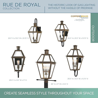 Quoizel RO8311Z | Rue De Royal 2 Light 24 inch Industrial Bronze Outdoor Wall Lantern