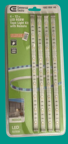 Commercial Electric 1002 959 145 | Linkable RGBW Indoor LED Flexible Tape Light Kit (4-Strip Pack)