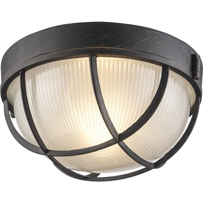 Trans Globe 41515 RT | 10" Width 1 Light Flush Mount Bulkhead Outdoor Wall Sconce