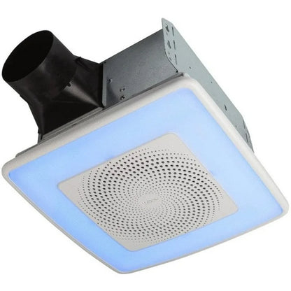 Broan-NuTone AERN110RGBL | ChromaComfort 110 CFM Ceiling Bathroom Exhaust Fan w/ Customizable Multi-Color LEDs and Smart Phone App