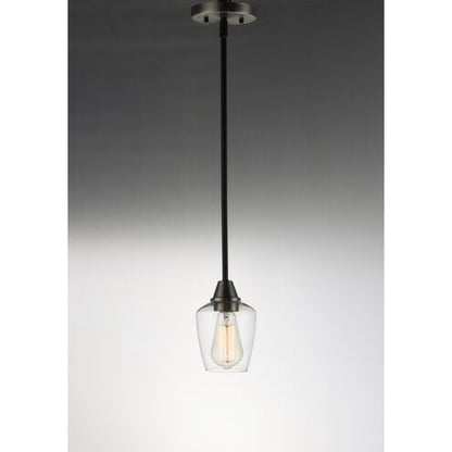 Maxim Lighting 96120CLBKSN | Goblet 5" Wide Pendant with Clear Glass Shade