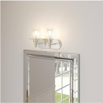 Hampton Bay 1001 300 048 | Lettie 2-Light Brushed Nickel Vanity Light