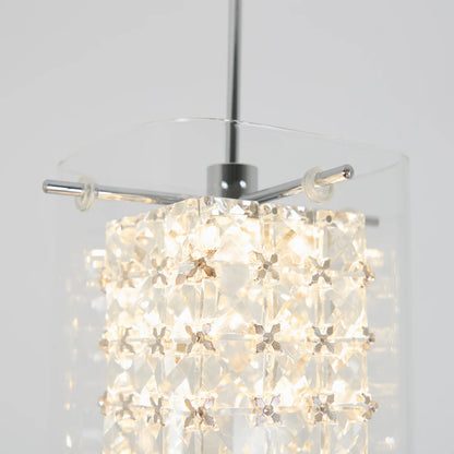 Artika PDT-1CC | Crystal Cube 1-Light LED Pendant Light in Chrome Finish