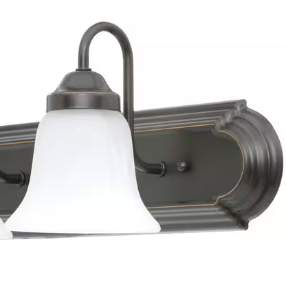 Progress Lighting 1001 106 837 | Solvang 24 in. 3-Light Antique Bronze Traditional Bathroom Vanity Light with Alabaster Glass