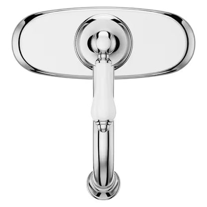 Pfister LF-042-COCC | Courant Single-Handle Single Hole Bathroom Faucet with Deckplate and Drain Kit in Polished Chrome with Porcelain Handle