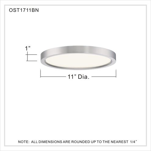 Quoizel OST1711BN | Outskirts 11 inch Brushed Nickel Flush Mount Ceiling Light