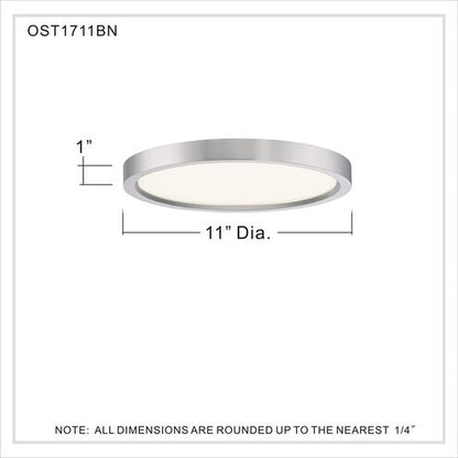 Quoizel OST1711BN | Outskirts 11 inch Brushed Nickel Flush Mount Ceiling Light