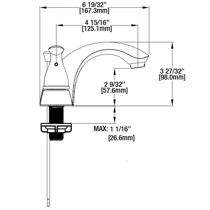 Glacier Bay 505 838 | Builders 4 in. Centerset Double Handle Low-Arc Bathroom Faucet in Chrome