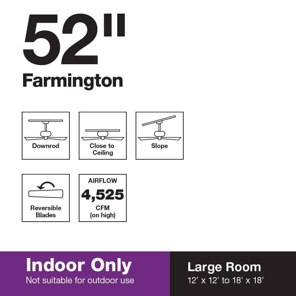 Hampton Bay 1001 320 428 | Farmington 52 in. Indoor Matte White Ceiling Fan