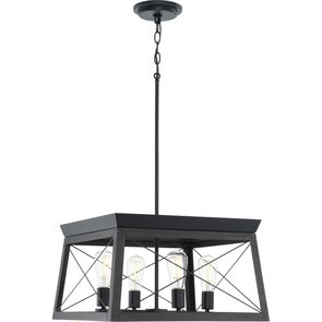 Progress Lighting P400047-031 |  Briarwood 4 Light 20" Wide Chandelier in Black