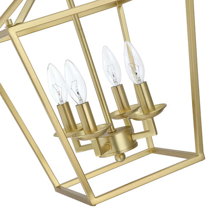Faymart FAY-US-LT-107-SG | 4-Light Caged Pendant Light with Soft Gold Finish