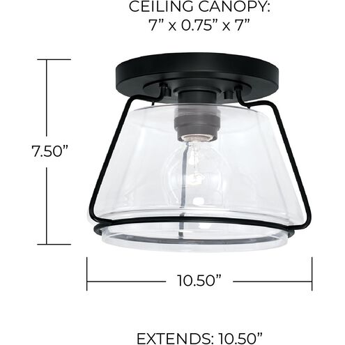 Austin Allen AA1010MB | Elijah 1 Light 10.5 inch Matte Black Flush Mount Ceiling Light