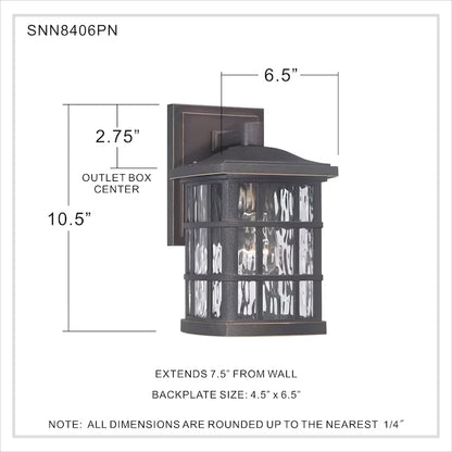 Quoizel SNN8406PN | Stonington 1 Light 11 inch Palladian Bronze Outdoor Wall Lantern, BackPlate: 4.5"W x 6.5"H