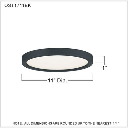 Quoizel OST1711EK | Outskirts 11 inch Earth Black Flush Mount Ceiling Light