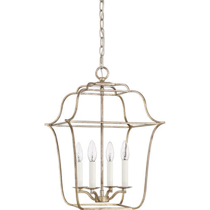 Quoizel GLY5204CS | Gallery 4 Light 14 inch Century Silver Leaf Foyer Piece Ceiling Light