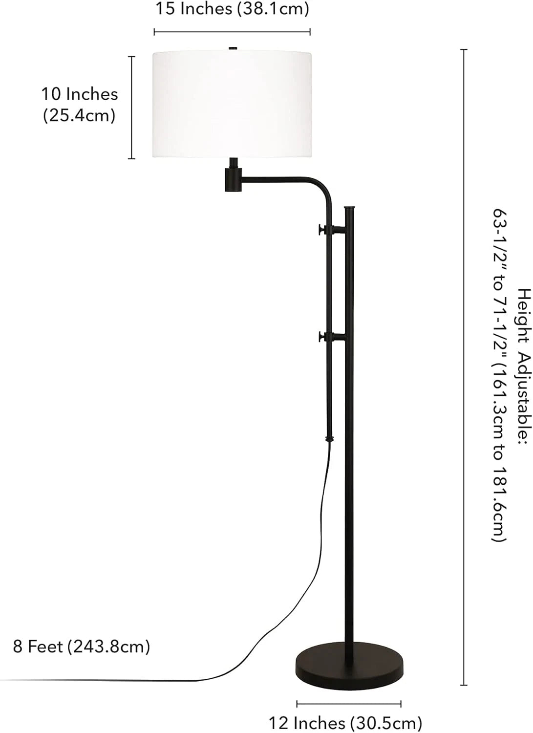 Meyer&Cross FL0370 | Polly 71.5 in. H Adjustable Blackened Bronze Floor Lamp