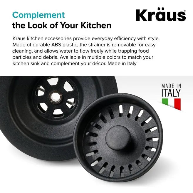 Kraus PST1-BL-C | Kitchen Sink Strainer in Black