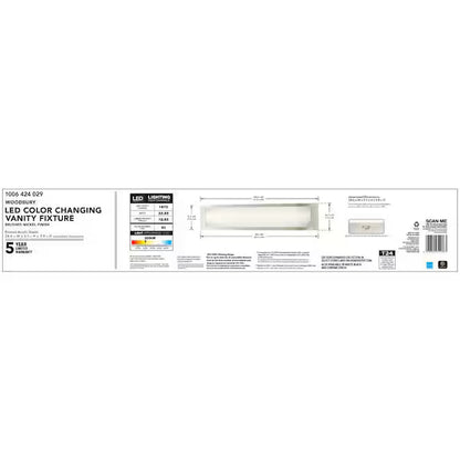 Hampton Bay 1006 424 029 | Woodbury 24.6 in. 1-Light Brushed Nickel Integrated LED Bathroom Vanity Light Bar with Frosted Acrylic Shade