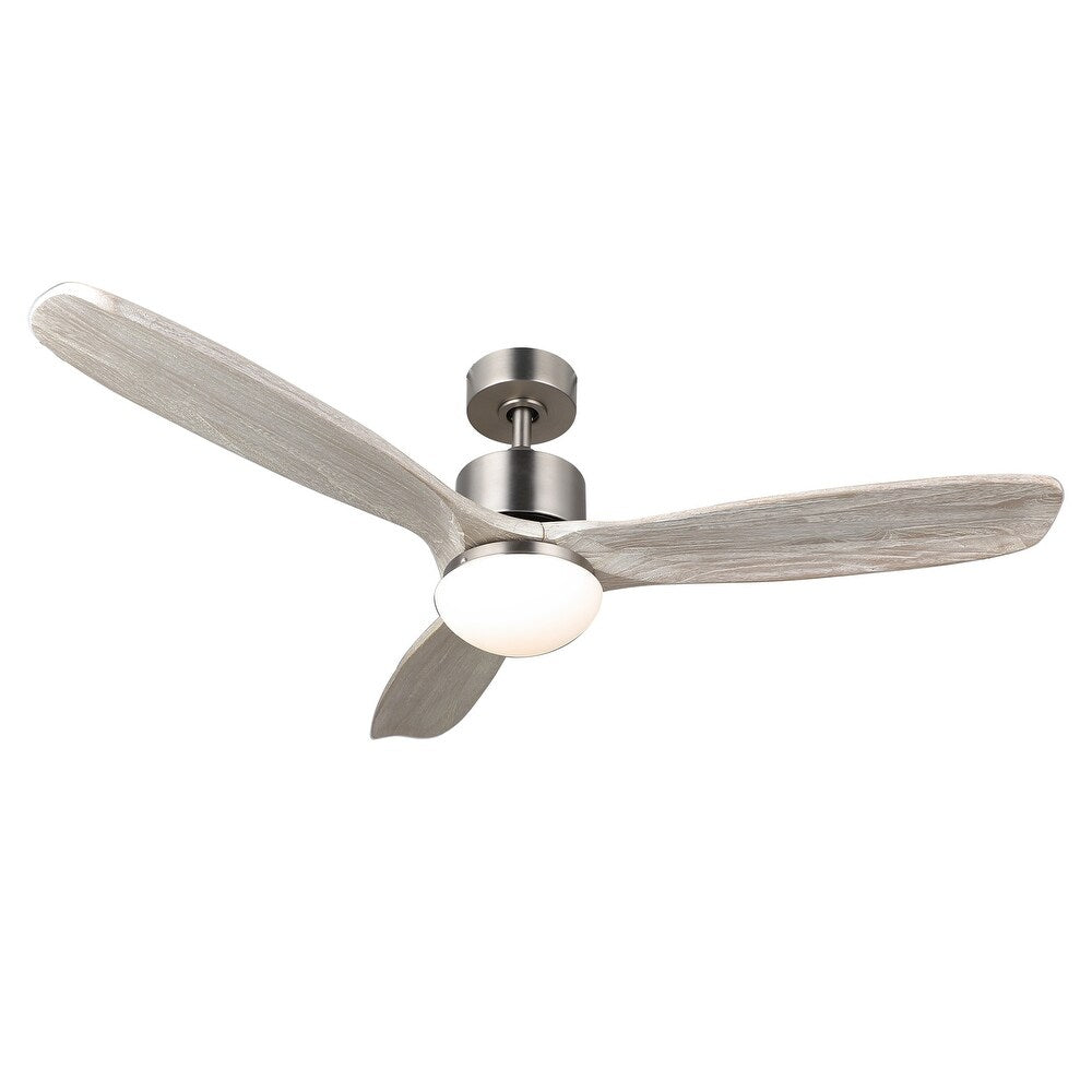 CO-Z 33441473 | 52" 3-Blade LED Ceiling Fan w Solid Wood Blades, Remote Control, Light Kit