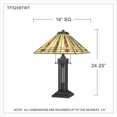 Quoizel TF5209TWT | Stevie 24 inch 75 watt Western Bronze Table Lamp Portable Light
