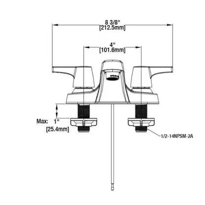 Glacier Bay HD67090W-6B01 | Aragon 4 in. Centerset 2-Handle Low-Arc Bathroom Faucet with Pop-Up Drain in Chrome
