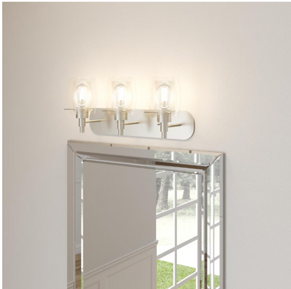 Hampton Bay 1001 300 049 | Lettie 3-Light Brushed Nickel Vanity Light