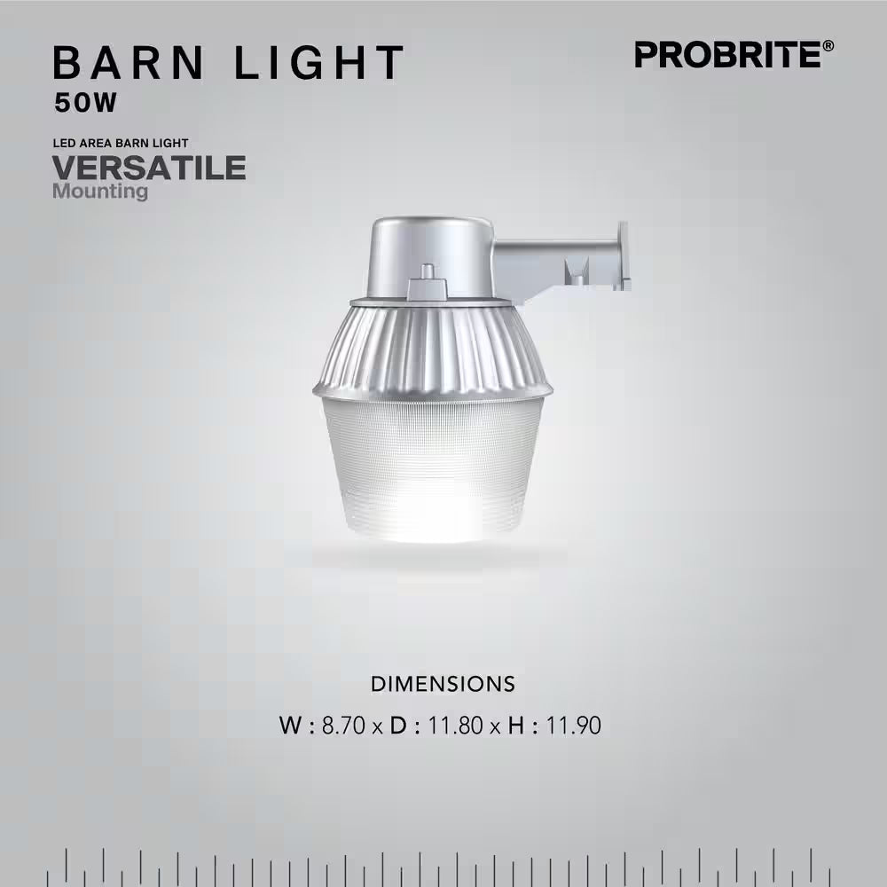 Probrite LED50-PC-GR | 50W High-Performance Standard LED Bulb Gray Outdoor Dusk to Dawn Area and Flood Light