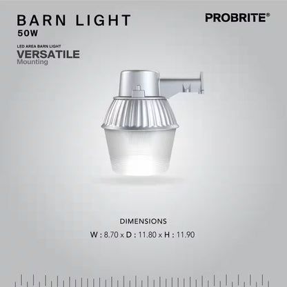 Probrite LED50-PC-GR | 50W High-Performance Standard LED Bulb Gray Outdoor Dusk to Dawn Area and Flood Light