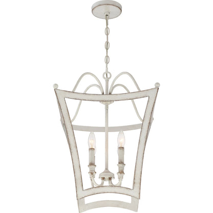 Quoizel SUM5216WH | Summerford 4 Light 16"W Taper Candle Pendant - Antique White
