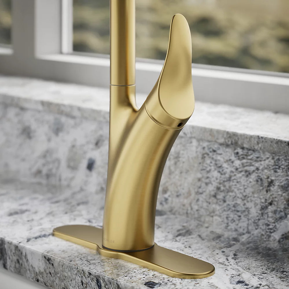 Kohler 1PREC26448-SD-2MB-AA | Transitional Pull Down Kitchen Faucet 1PREC26448-SD-2MB-AA Brushed Gold